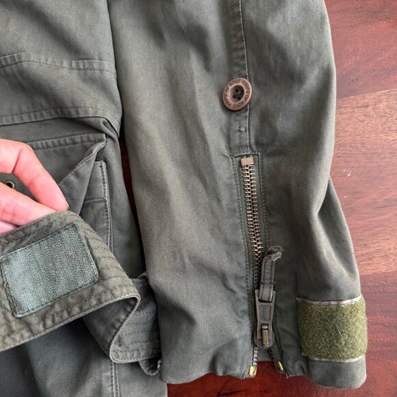 Vintage Y2K Howe military parka mens green jacket studded size M - Picture 2 of 13